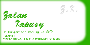 zalan kapusy business card